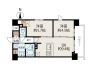 2DK、価格5700万円、専有面積45.9m2 約45.9m2の2DKプラン。約9.4帖のDKを中心に、約5.7帖・約4.5帖の洋室を配置した使いやすい間取りです。リネン庫やシューズボックス、各居室収納を備え、暮らしやすさと収納力を兼ね備えています。