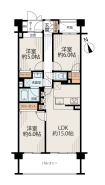 3LDK、価格4290万円、専有面積70.09m2、バルコニー面積12m2 専有面積70.09m2の3LDK。約15.0帖のLDKを中心に、全居室5帖以上を確保したゆとりある間取りです。約6.0帖洋室にはウォークインクローゼットを備え、各居室や廊下にも収納を設けた、使い勝手の良い住まいです。