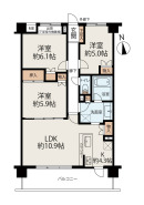 3LDK、価格6390万円、専有面積73.5m2、バルコニー面積14m2